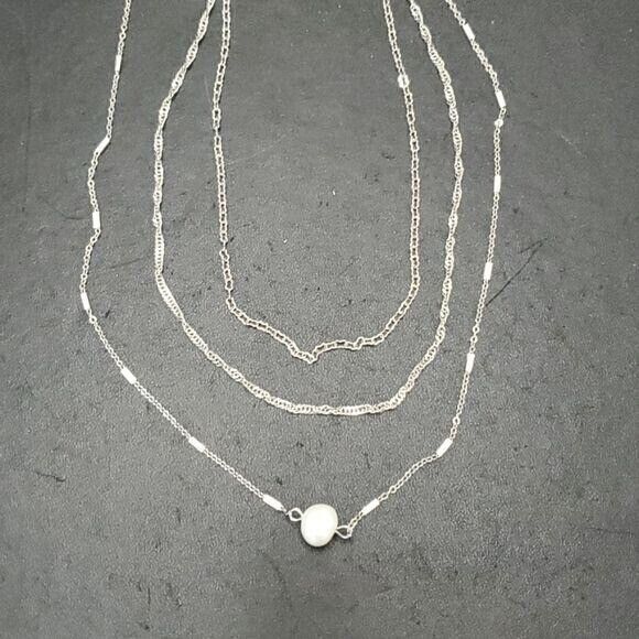 *Sale* Charming Charlie silver tone triple layer pearl necklace - Picture 1 of 12